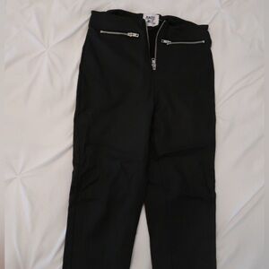 Princess Polly Black faux leather Pants with Silver zippers